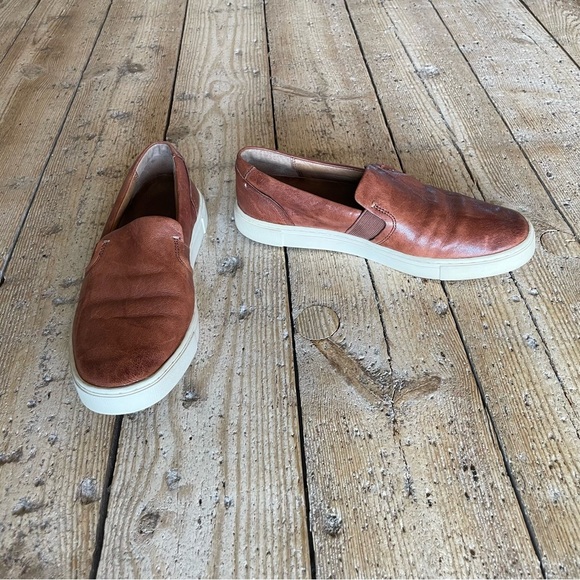 Frye Ivy Leather Slip-On Sneakers Cognac Brown Women’s 6.5 - Picture 2 of 12